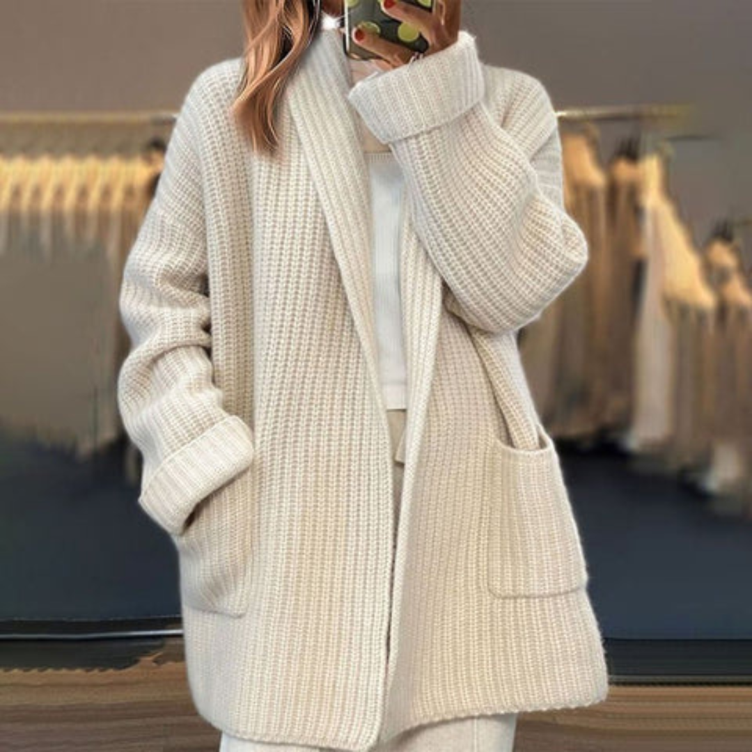 Kinsley | Dam Oversized Öppen Framsidan Stickad Kofta