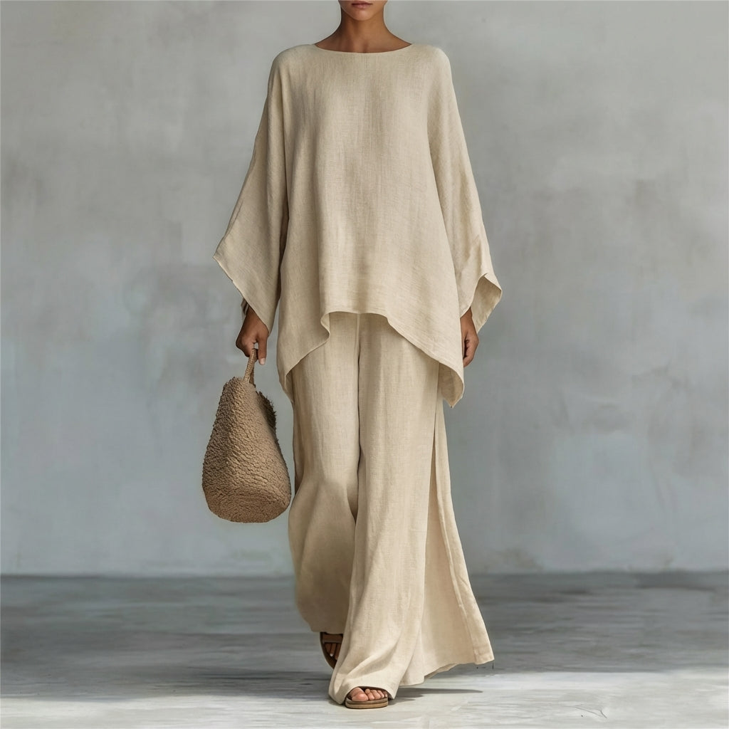 Christine | Conjunto de Dos Piezas con Mangas Largas y Pantalón Amplio