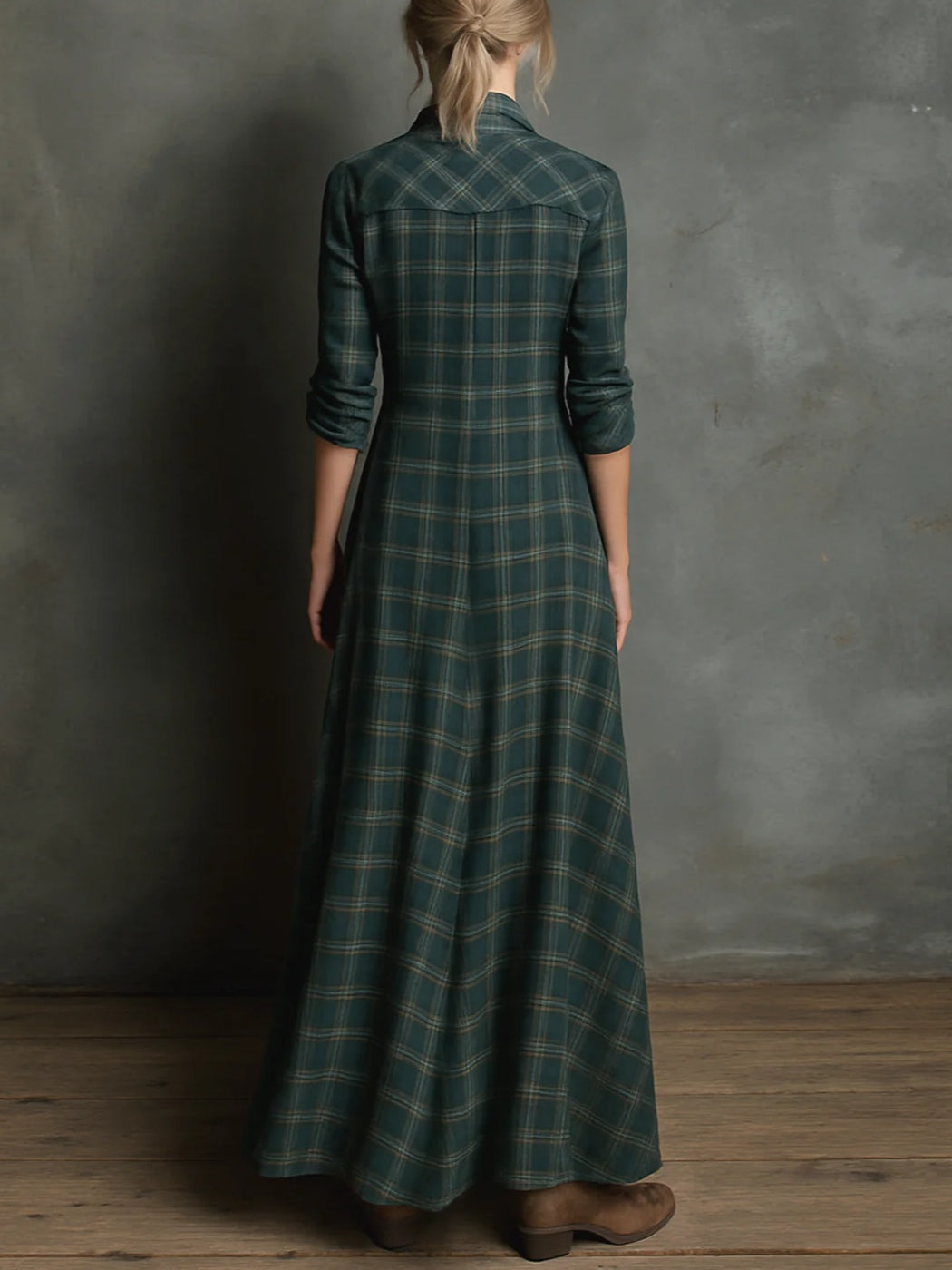Valentina | Long Checkered Dress