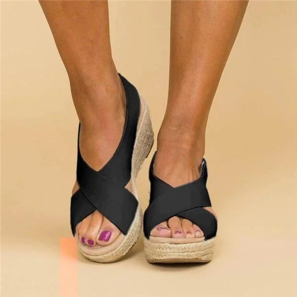 Clara | Bekväma Ortopediska Kilklack Espadrillos