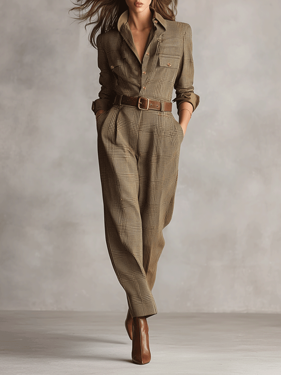 Celia | Brown Jumpsuit with Sophisticated Details