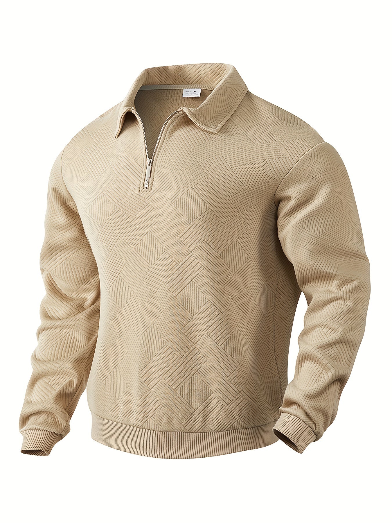 Didier – Vintage Zip Tröja med Geometrisk Design