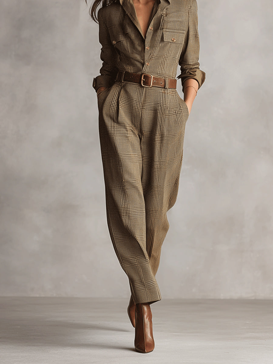 Celia | Brown Jumpsuit with Sophisticated Details