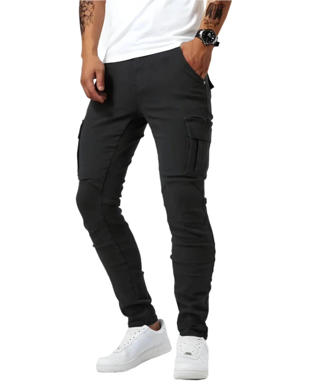 Zalecta™ Cargo Byxor för Män - Stretchiga Arbetsbyxor med Många Fickor