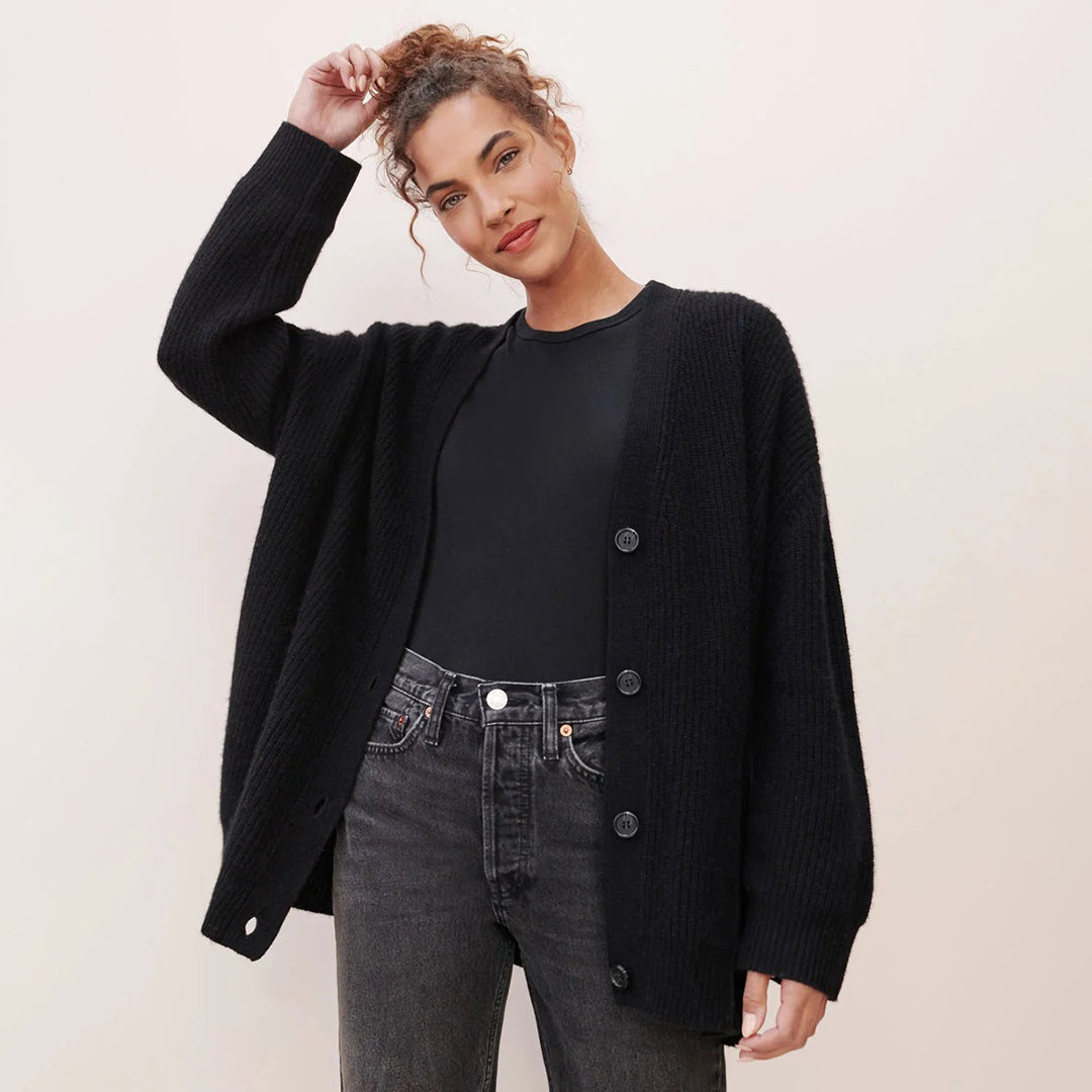 Violet | Dam Elegant Ribbad Stickad Cardigan