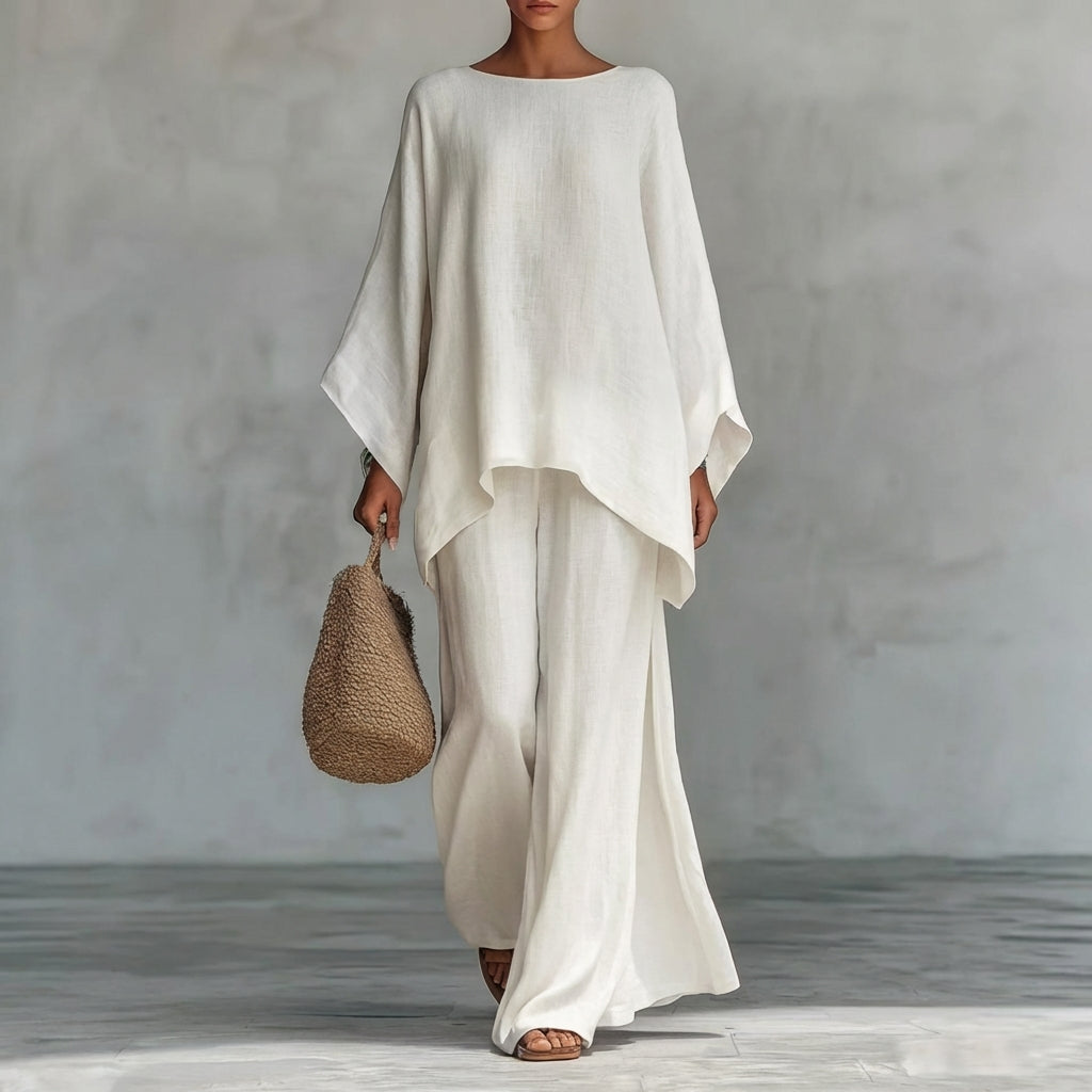 Christine | Conjunto de Dos Piezas con Mangas Largas y Pantalón Amplio