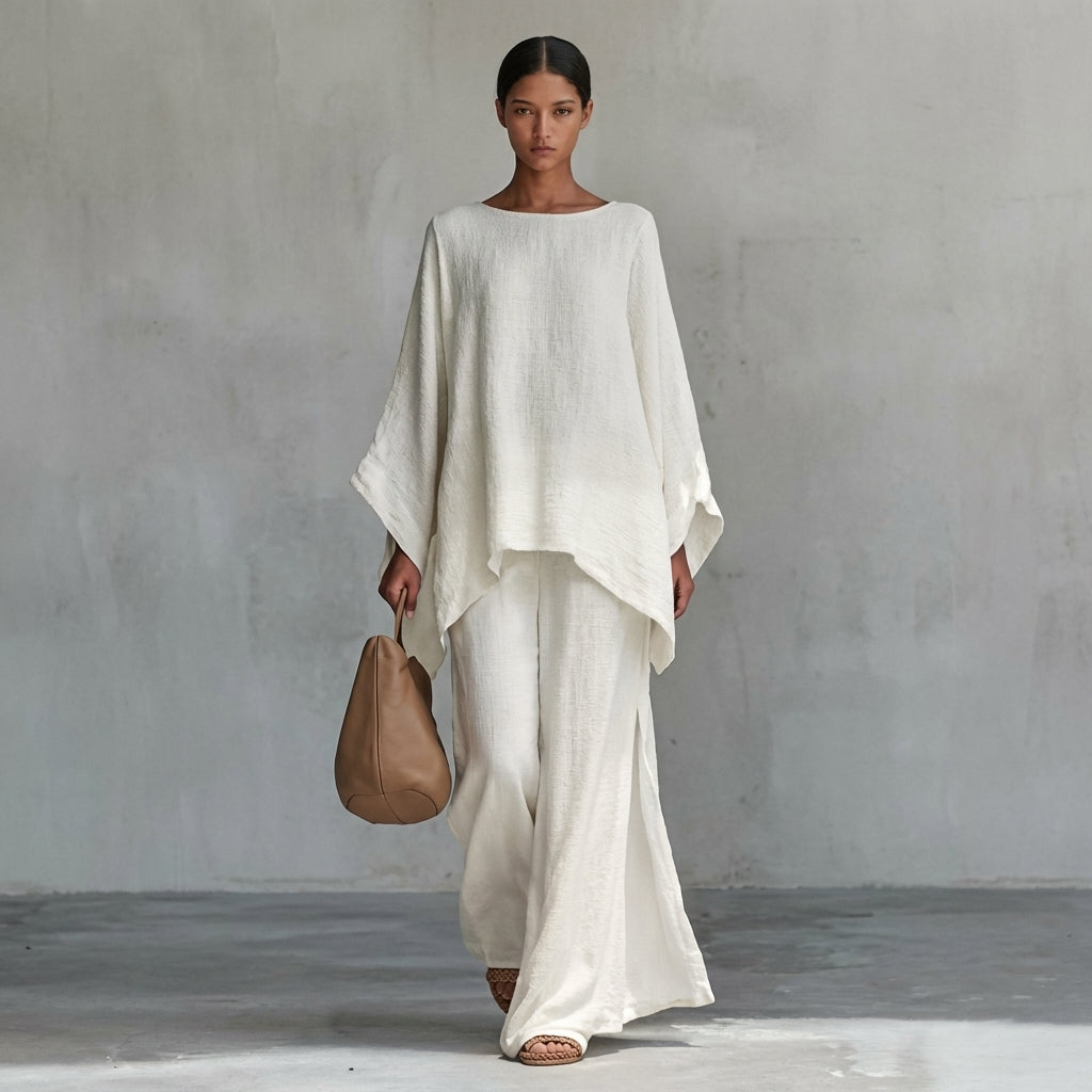 Christine | Conjunto de Dos Piezas con Mangas Largas y Pantalón Amplio