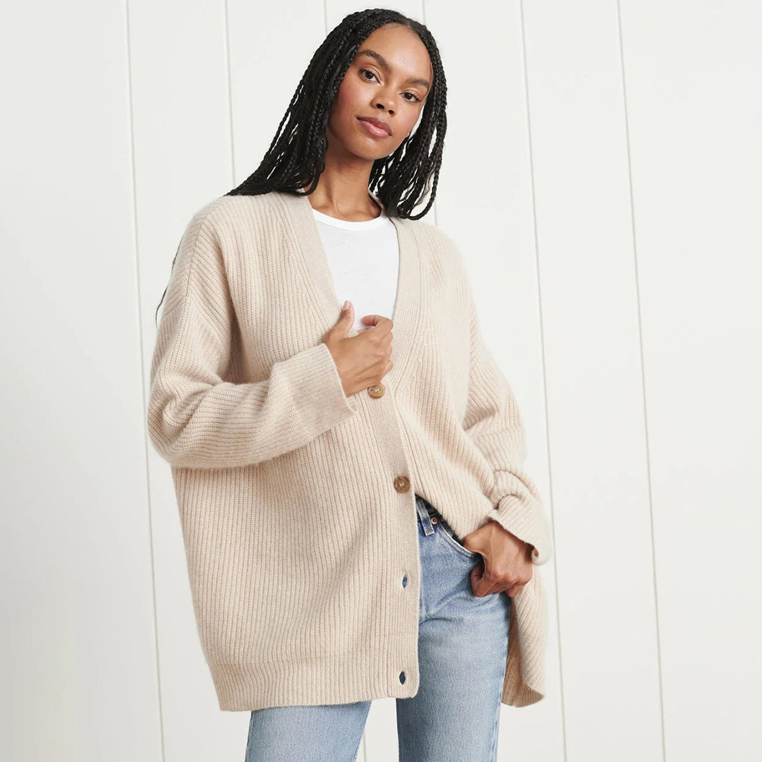 Violet | Dam Elegant Ribbad Stickad Cardigan