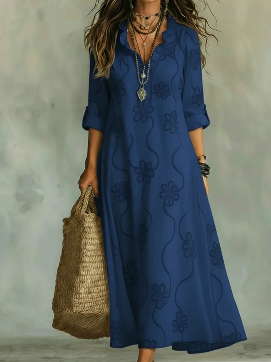 Sienna | Vestido de Verano con Estampado de Flores que Disimula el Abdomen