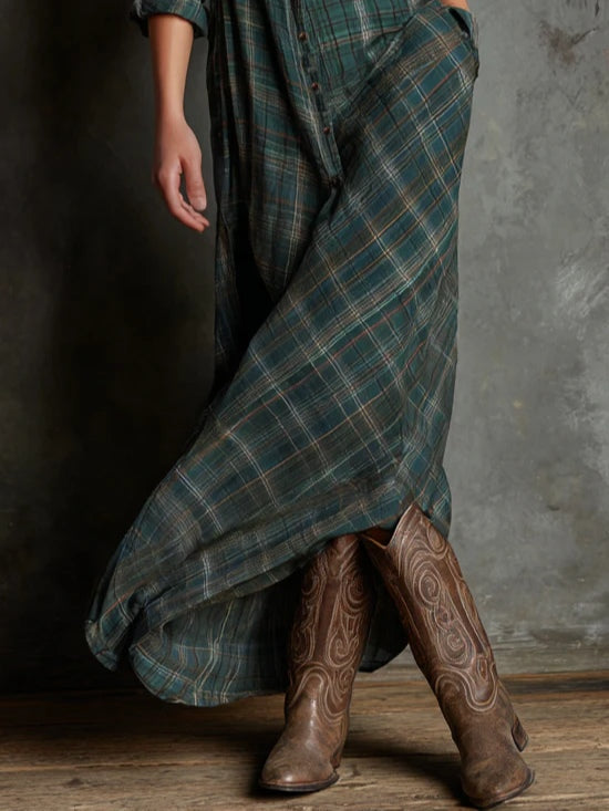 Valentina | Long Checkered Dress