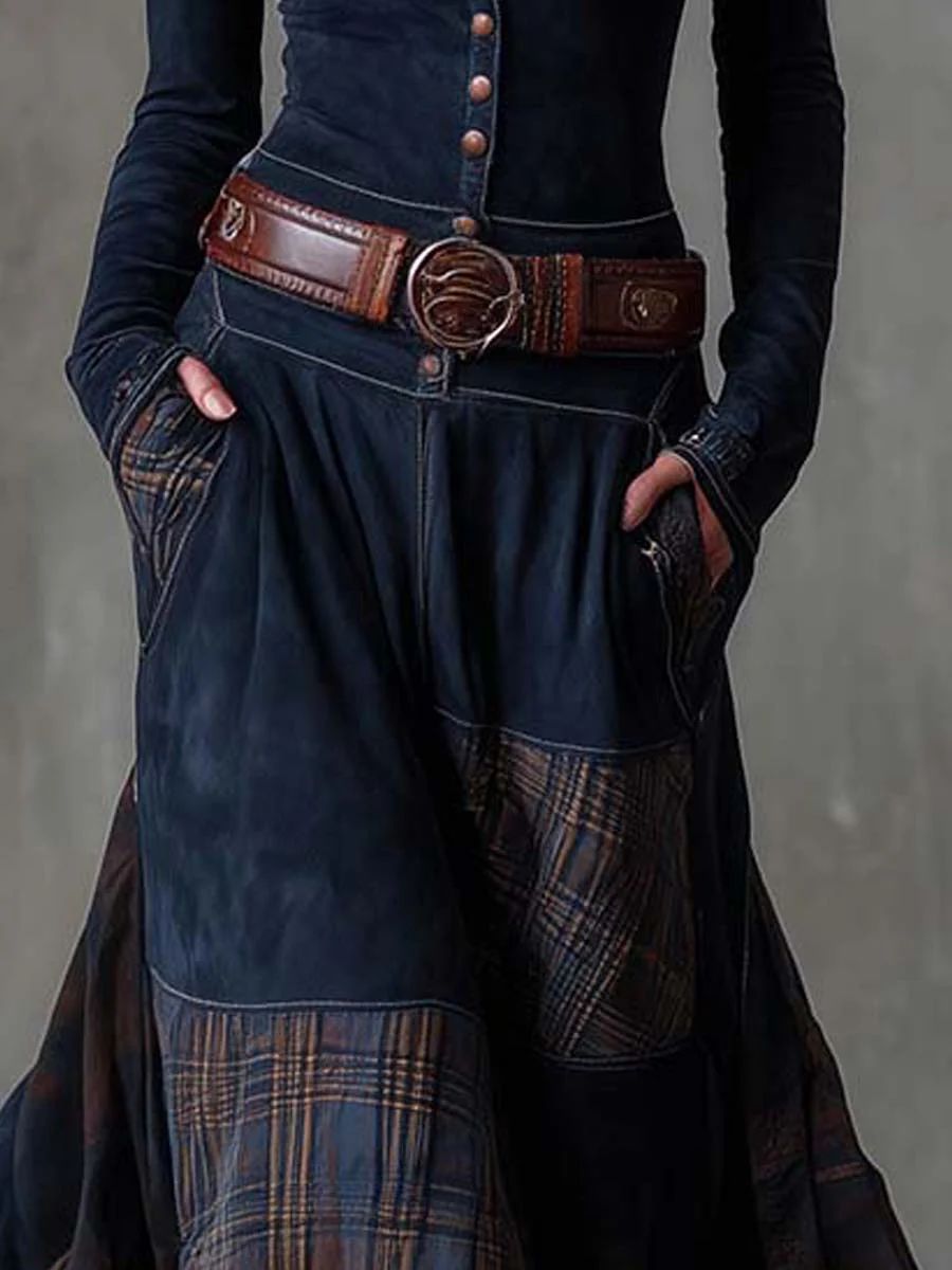 Elisa | Maxi Suede Dress with Belt