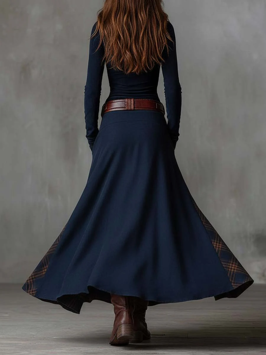 Elisa | Maxi Suede Dress with Belt