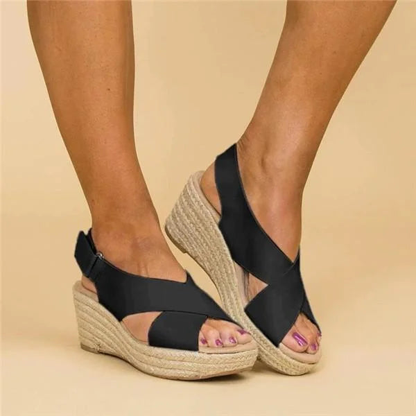 Clara | Bekväma Ortopediska Kilklack Espadrillos