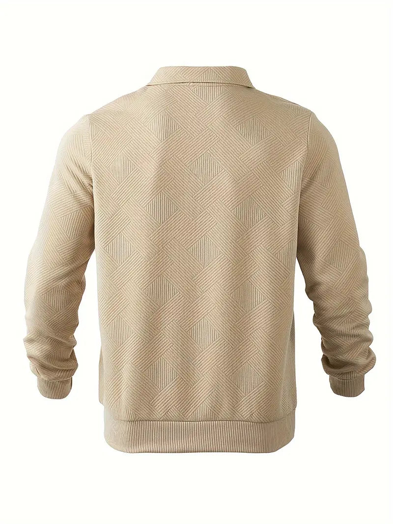 Didier – Vintage Zip Tröja med Geometrisk Design