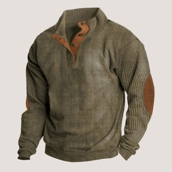 ARAMIS - Kordflors Sweatshirt med Krage